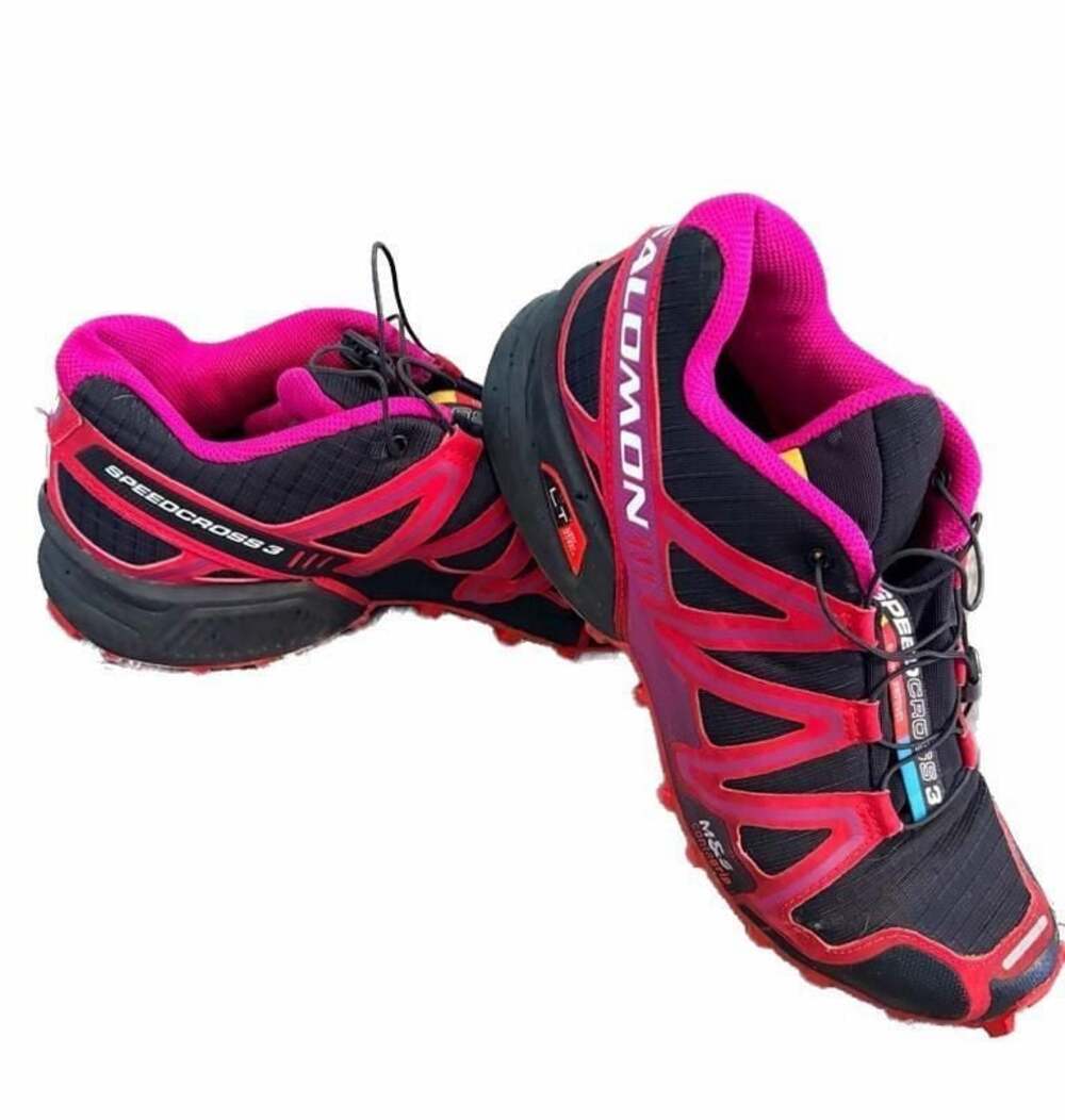 Salomon Speedcross 3 Trail Running Shoes Women's Size 8 Black Red Pink